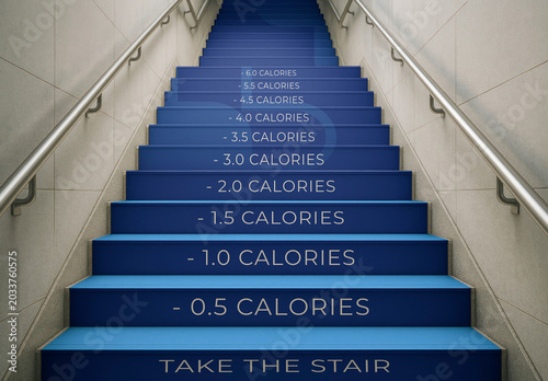 Motivational Stairway Mockup With Calorie Count PSD
