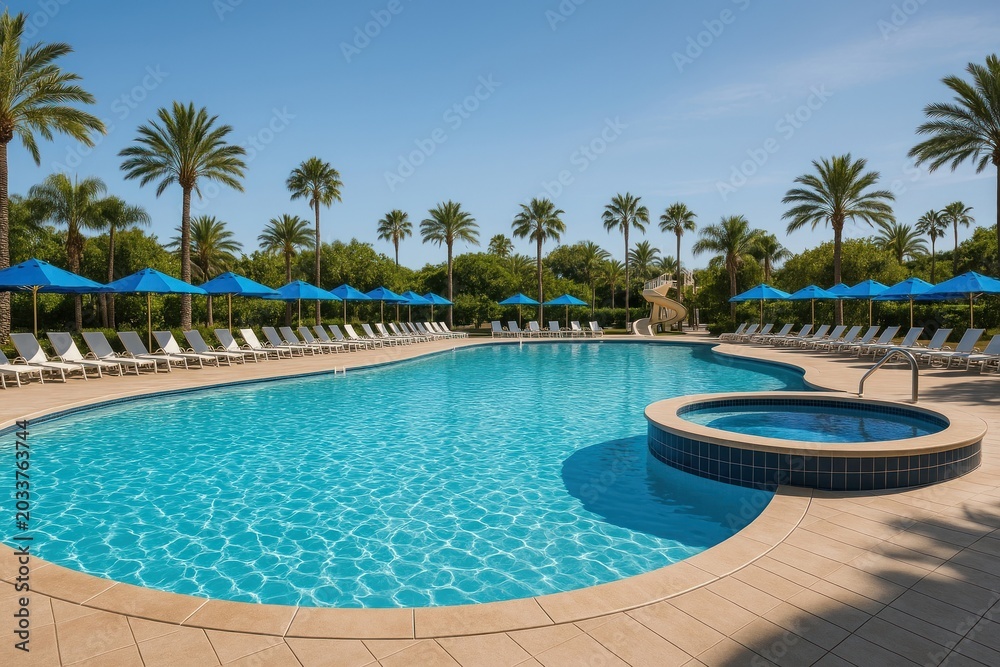 Fototapeta premium Tropical resort pool paradise.