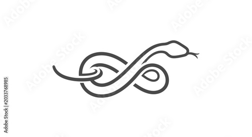 Foto Snake in minimalist line art style.