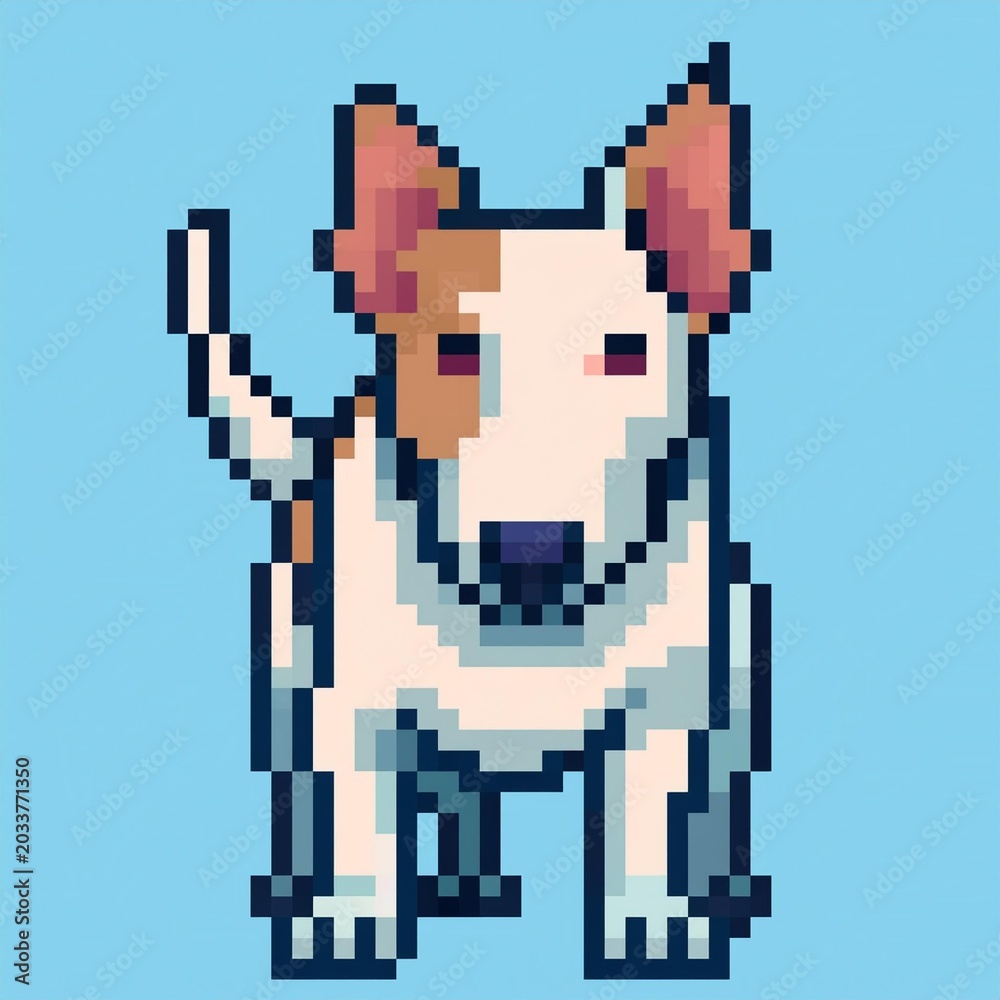 Fototapeta premium Bull Terrier Pixel Art