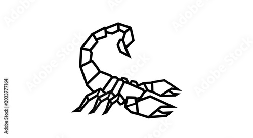 Foto Scorpion black line art drawing.