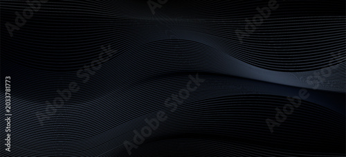 Foto black and gold luxury background with dynamic wave composition.