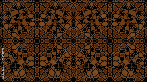 Foto Intricate geometric pattern with floral motifs.
