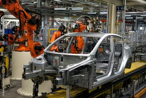 Automotive Manufacturing Production Line with Vehicle Body Welding and Assembly