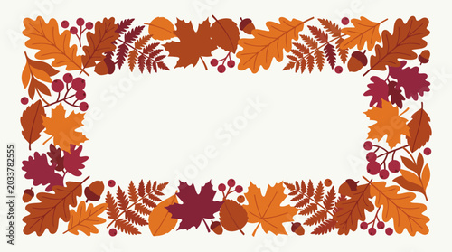 Bild auf Leinwand Autumn leaves border frame design.