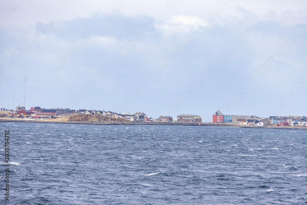 Fototapeta premium Part of Vardø seen from the coastal route