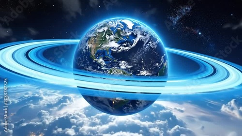 A beautiful view of the planet Earth in the vast, dark and starry space