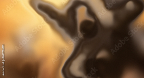Abstract golden brown fluid liquid texture, Smooth luxury metallic gradient background