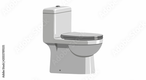 A simple, modern toilet with a closed lid, isolated on white