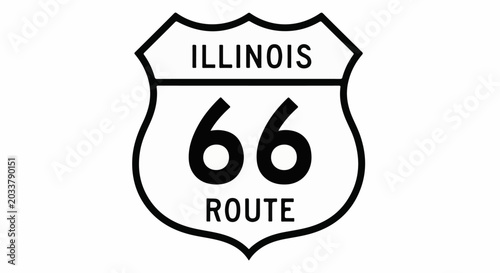 A black and white shield-shaped road sign with 