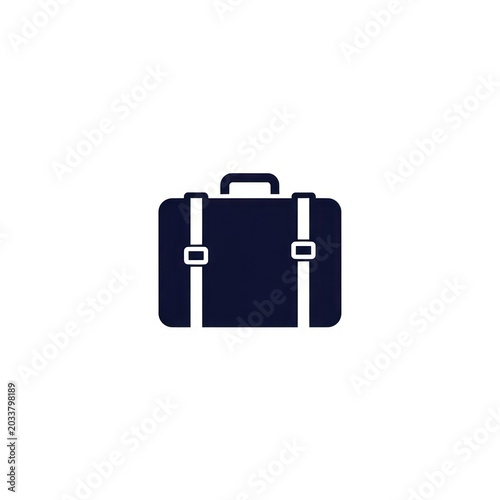 Dark navy blue luggage icon for business travel