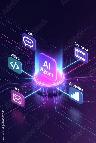 AI Agent centralizing data processing and digital services, ideal for marketing AI-powered solutions, business automation, and advanced analytics platforms.