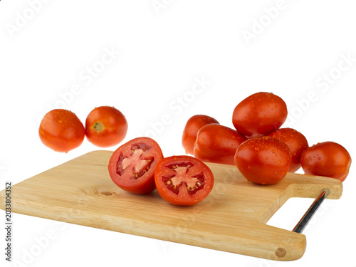 Tableau sur toile tomatoes on cutting board