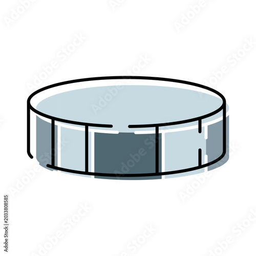 Photography Ice hockey puck representing an important piece of sports equipment and competit