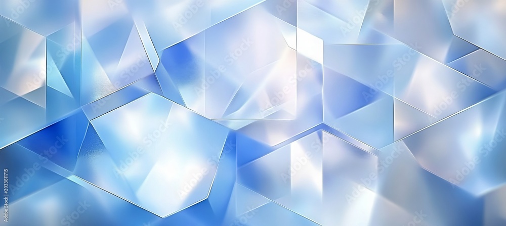 Obraz premium Abstract Geometric Ice Pattern With Blue Hue Background Creating A Frozen Interior Illusion Design