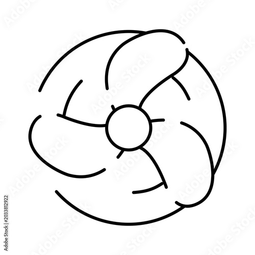 Fotografie Electric fan propeller rotating to produce cooling airflow and ventilation for a
