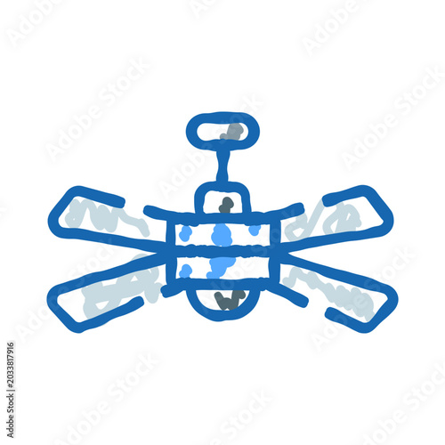 Fotografía Ceiling fan icon drawing with bold blue lines and lighter blue accents illustrat