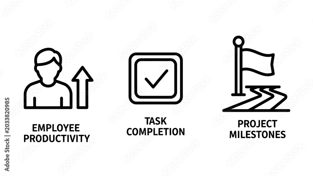 Fototapeta premium Business concepts for employee productivity task completion and project milestones with employee productivity completion milestones business achievement management performance minimalist