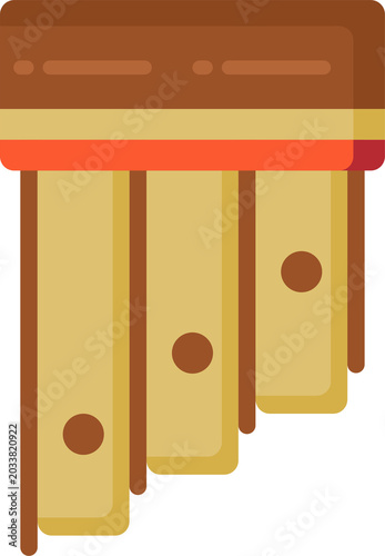 Simple illustration of a xylophone, a percussion instrument featuring wooden bars struck with mallets, often used in music education and performance