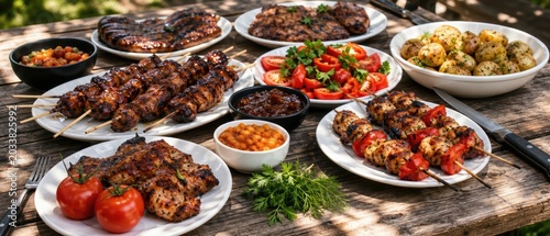 BBQ Grill on rustic table