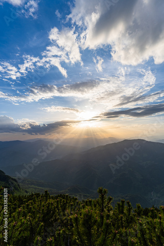 Sonnenuntergang Hochlantsch - Almenland - Oststeiermark