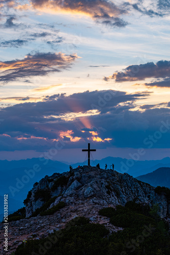 Sonnenuntergang Hochlantsch - Almenland - Oststeiermark - Gipfelkreuz