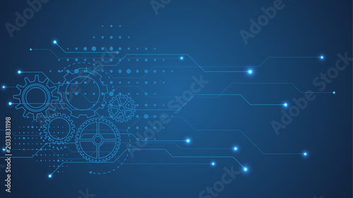Canvas-taulu Circuit board digital abstract background