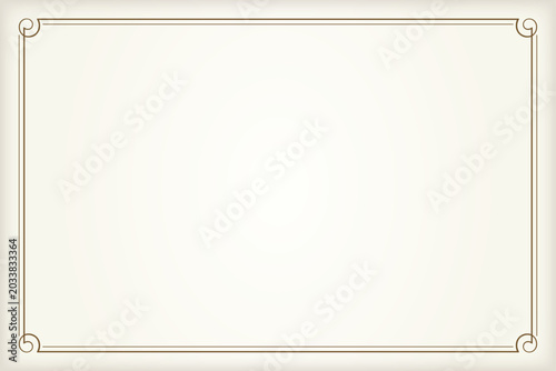 Quadro su tela Background material of a single vintage frame placed on sepia paper, vector design illustration