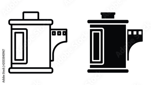 Canvastavla Vector illustration of two coffee percolators in black and white