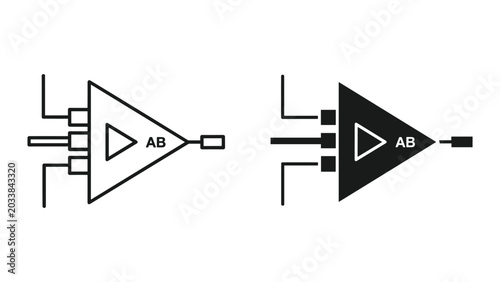 Canvastavla Electronic circuit diagram symbols for logical operations with two inputs and on