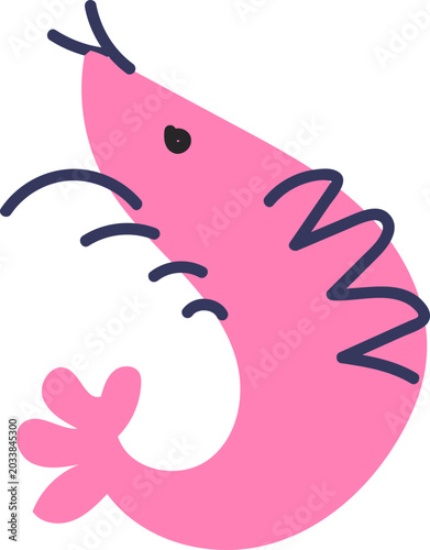 Canvas Print Shrimp Handdrawn
