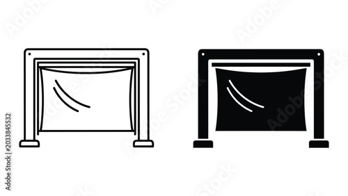 Fotografía Vector illustration of two projector screens in black and white on white backgro