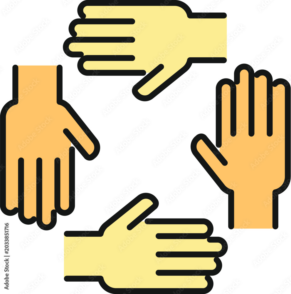Obraz premium Hands forming a circle symbolizing cooperation, partnership, and unity