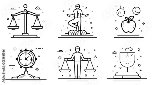 Photos Conceptual Symbols of Balance and Harmony Representing Justice and Personal Well