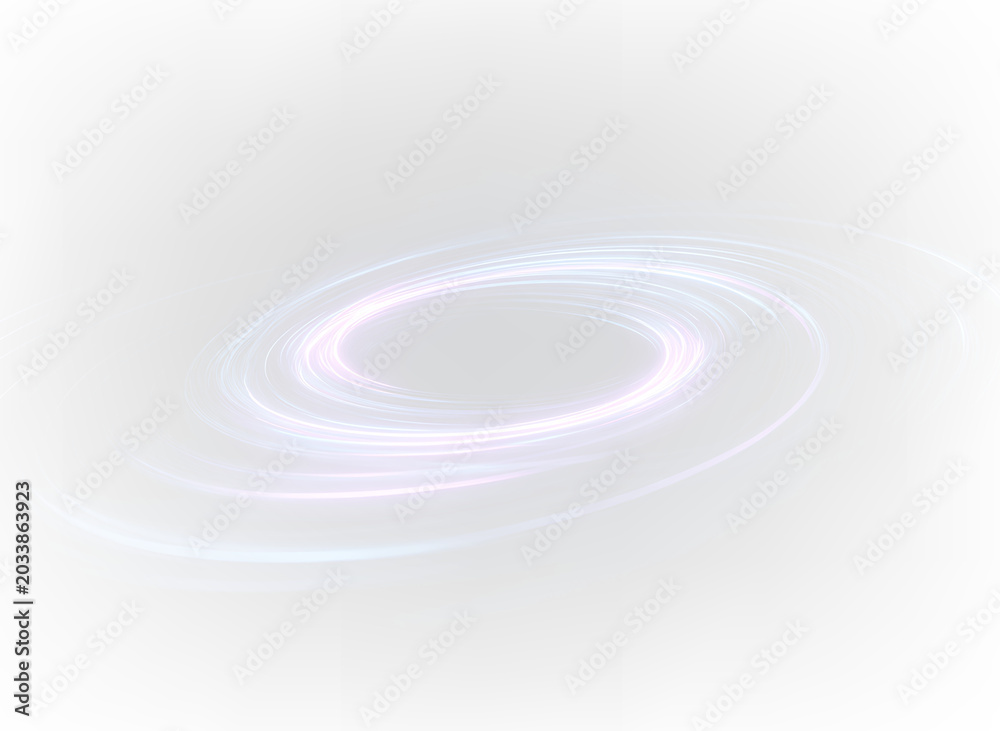 Fototapeta premium Luminous Neon Ripple Rings with Glowing Arcs, PNG on White
