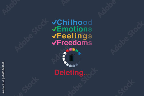 Deleting Emotions Retro Digital Typography Design with Glitch Style PNG
