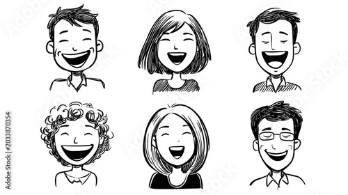 Konstfotografi Group Of Diverse People Smiling And Laughing Together In A Cheerful And Joyful G