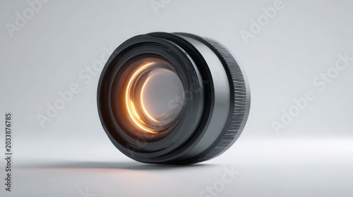 Minimalist Camera Lens with Glowing Effect