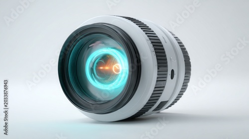 Minimalist Camera Lens with Glowing Effect