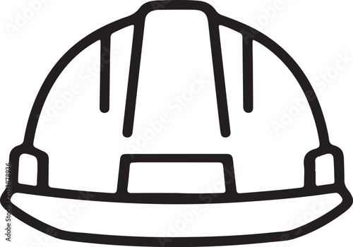 Bilde på lerret Construction safety helmet icon in clean outline style for industrial and workpl