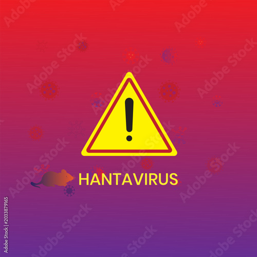 Hantavirus Warning Sign Graphic with Rodent Silhouette