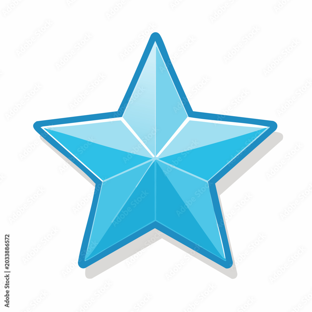 Obraz premium Blue Five-Pointed Star Icon