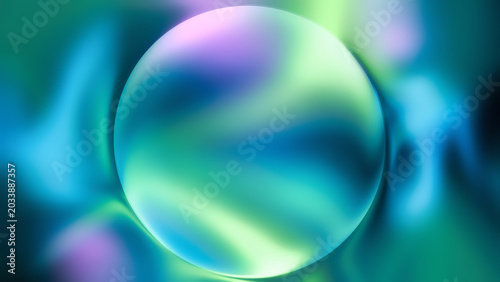 Bild auf Leinwand Swirling Colors Dance Around a Glowing Sphere in a Mesmerizing Abstract Art Scen