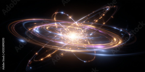 Radiant Core of Creation: Spirals, Particles, and the Fire of the Smallest Worlds, ai generated.