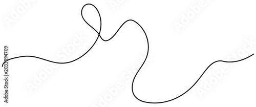 Curved squiggle line with single large loop illustration perfect for elegant dividers social media layouts invitations logos planners and modern minimal design projects