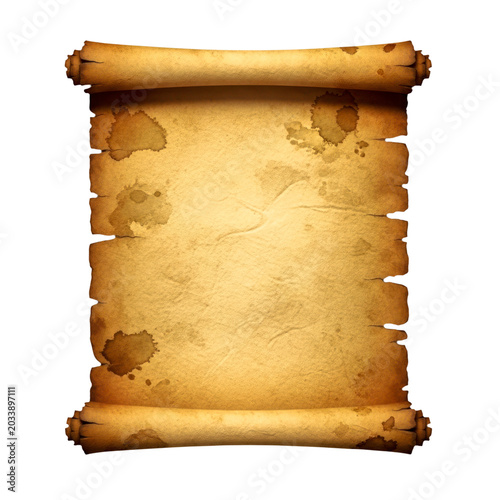 Old parchment scroll with decorative border