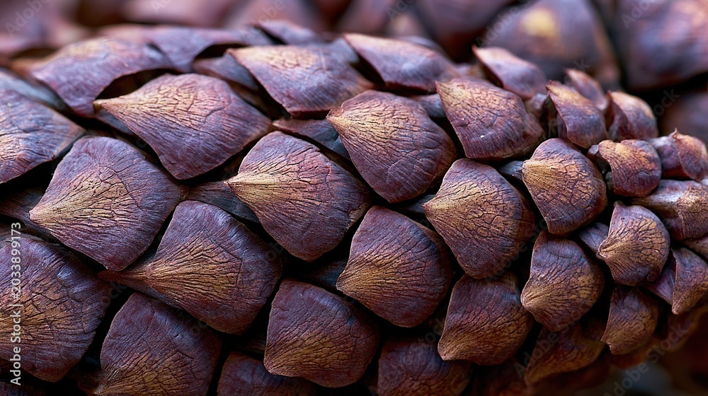 Fototapeta premium Tropical Pine Cone Macro Close Up, Hard Wild Coniferous Plant Detail