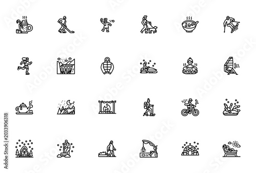 Obraz na plátně Winter activities icon set