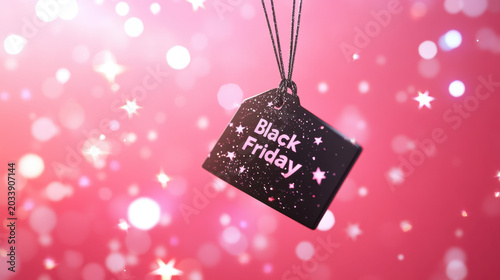 Black Friday Promotion Tag with Dreamy Background
