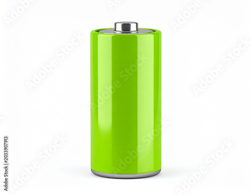 a brightly colored, cylindrical object stands upright in the center of the image against a stark, white background